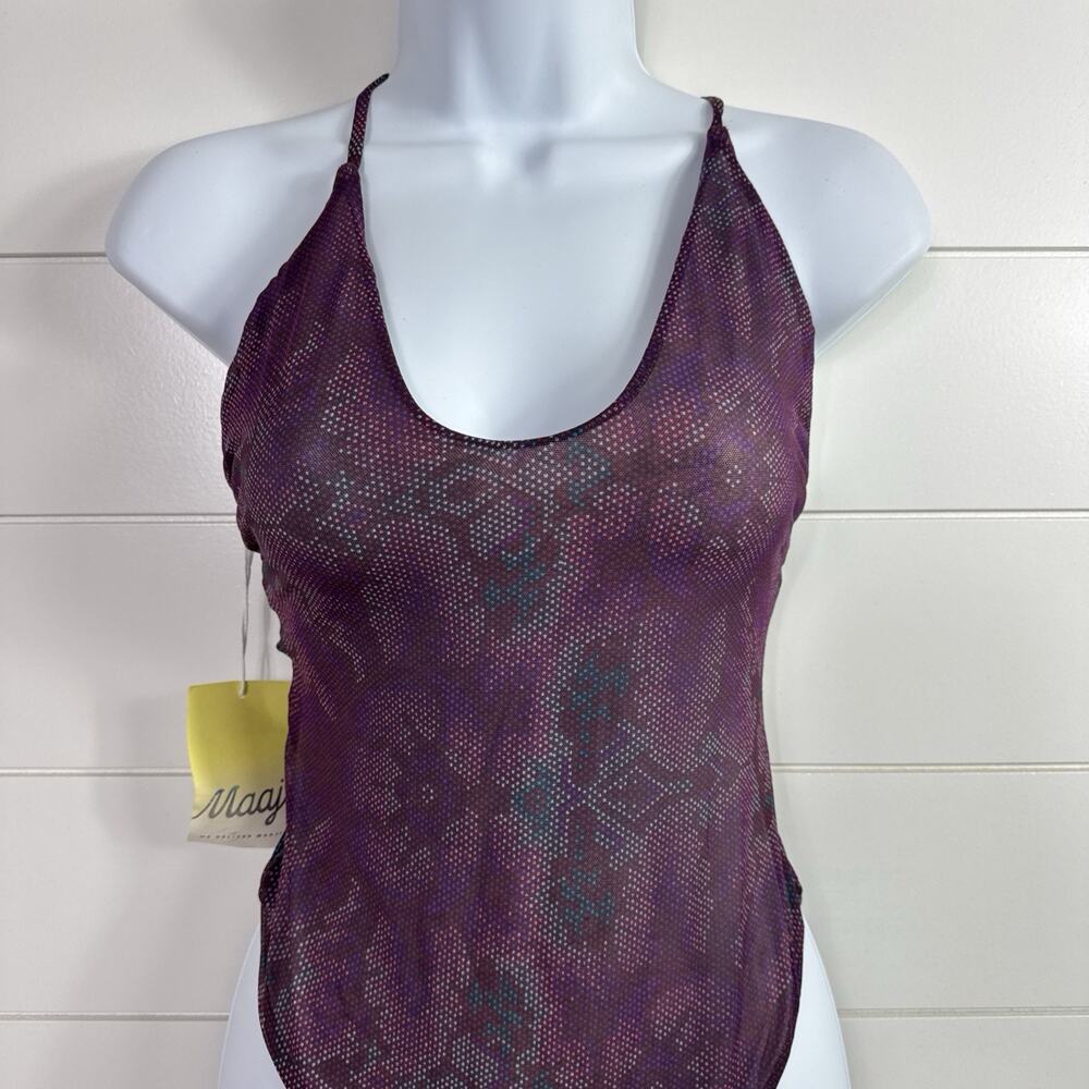 Maaji One Piece Swimsuit Reversible Multicolor Floral Print sz M - Picture 4 of 9